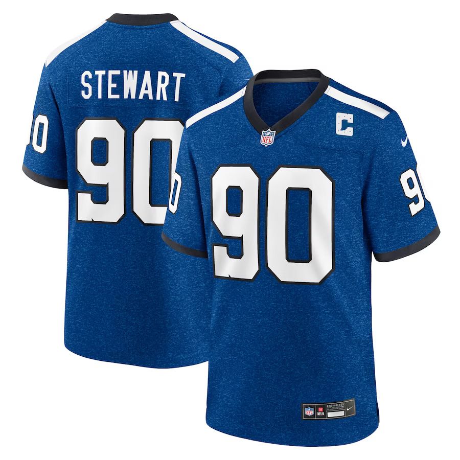 Men Indianapolis Colts #90 Grover Stewart Nike Royal Indiana Nights Alternate Game NFL Jersey